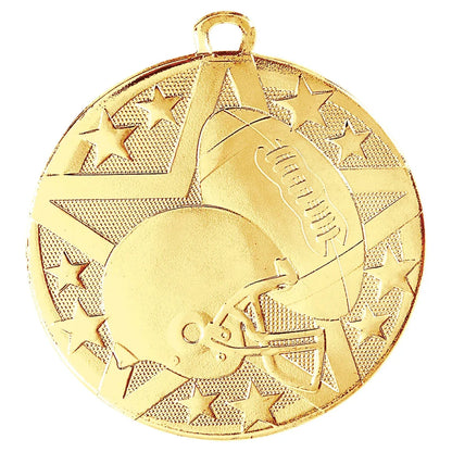 Gold 2" Superstar Football Medal