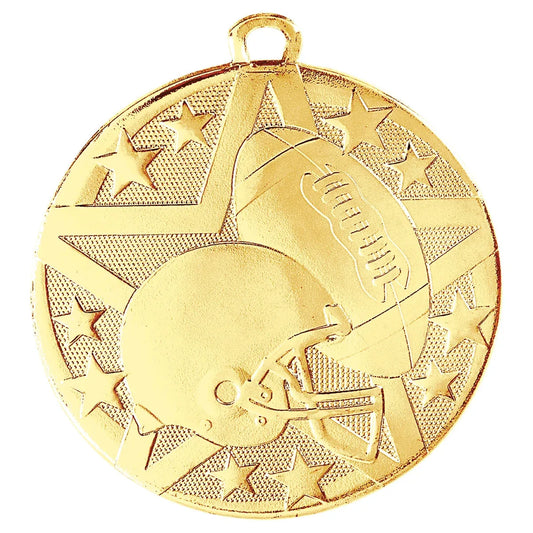 Gold 2" Superstar Football Medal