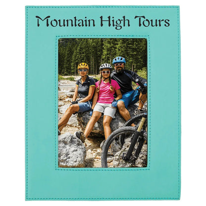 Teal 5" x 7" Laserable Leatherette Photo Frame