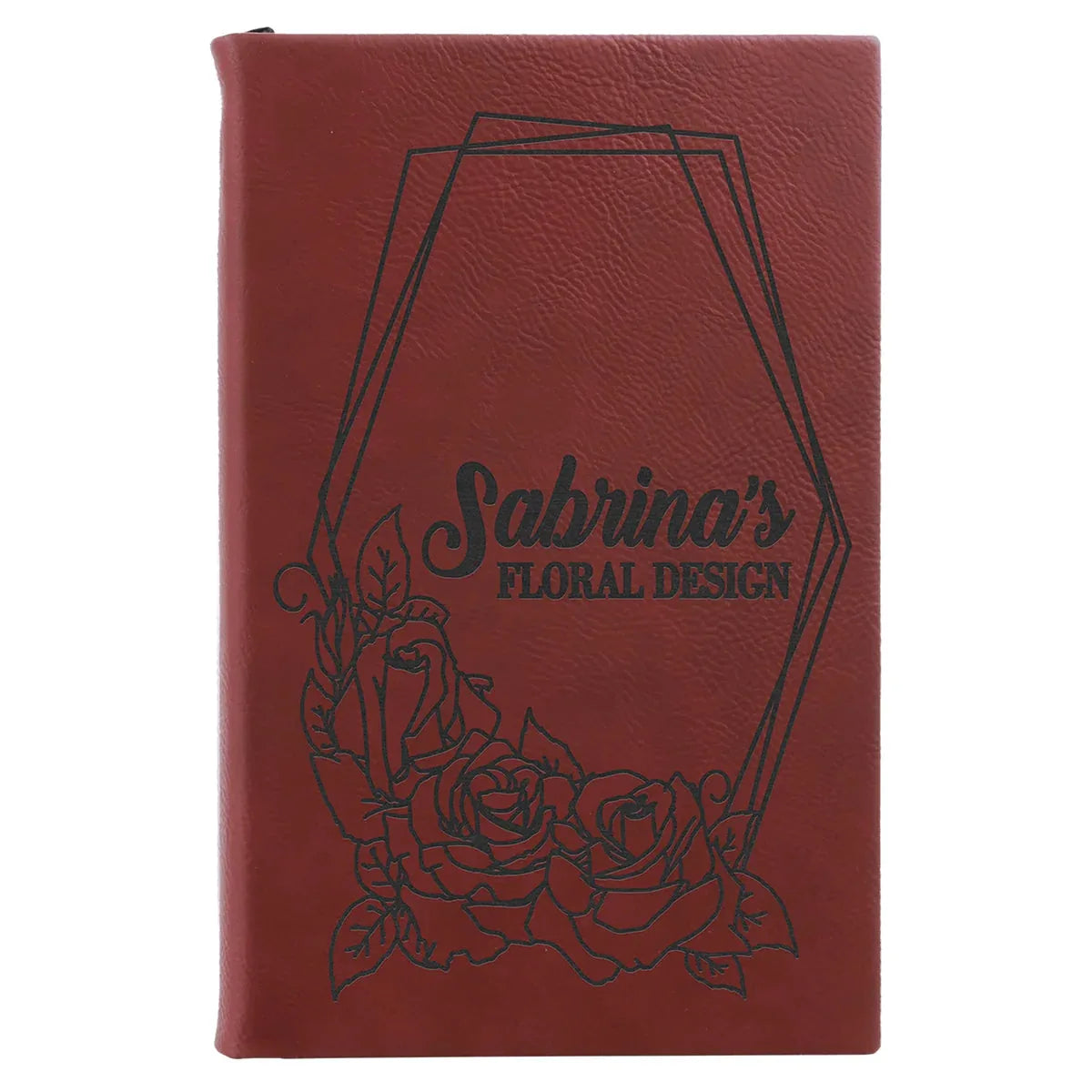 Rose 5 1/4" x 8 1/4" Laserable Leatherette Sketch Book with Unlined Notepad