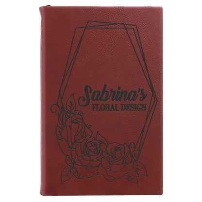 Rose 5 1/4" x 8 1/4" Laserable Leatherette Sketch Book with Unlined Notepad