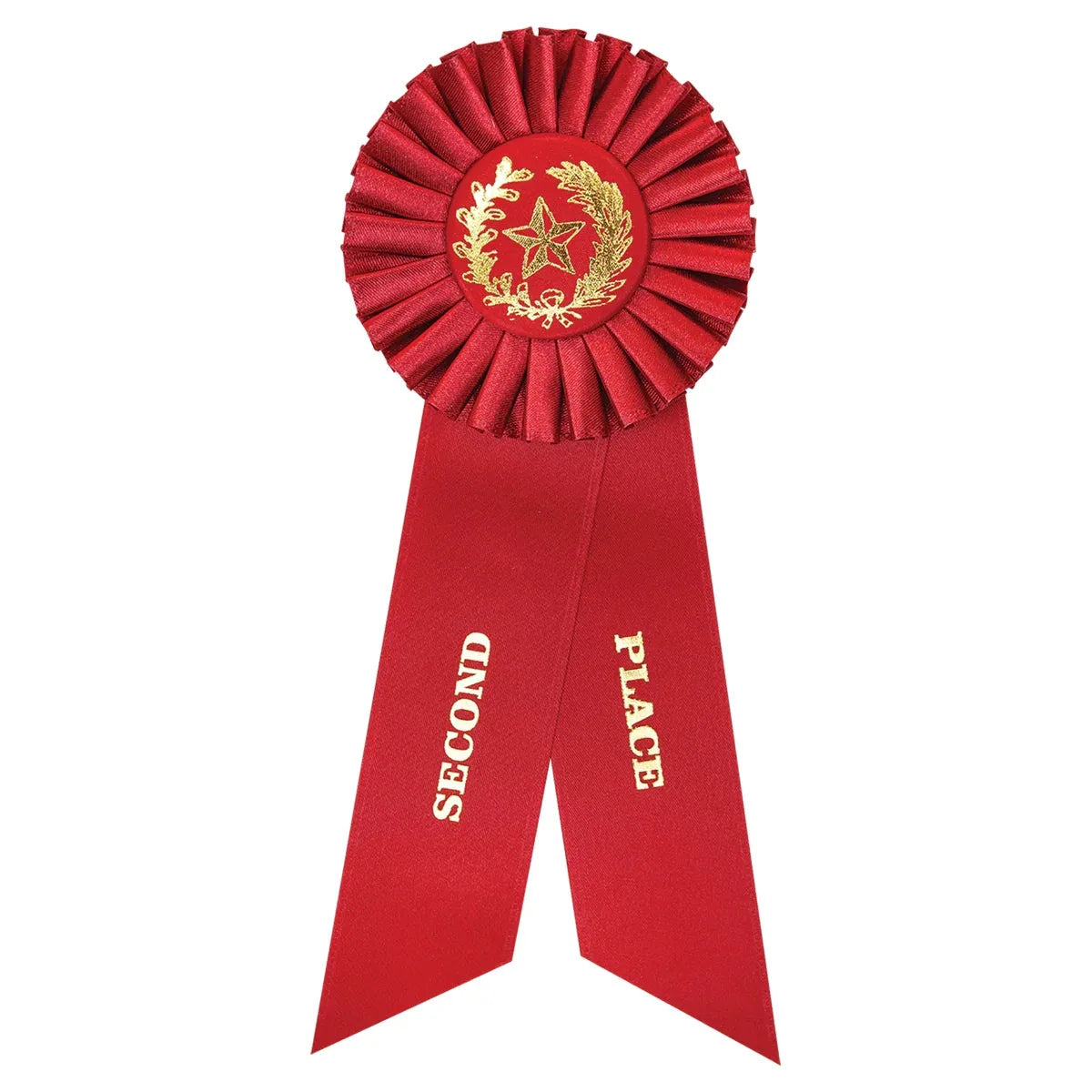 Red 2nd Place Rosette Ribbon