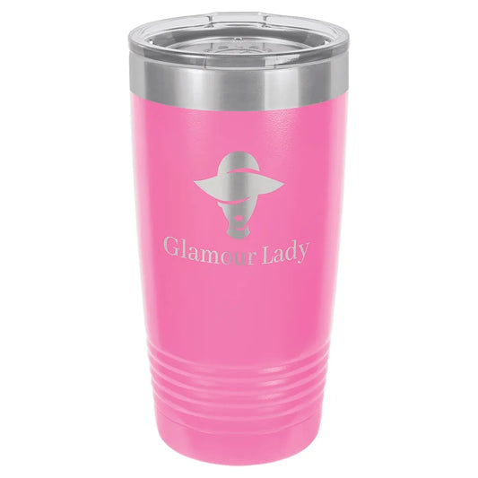 Polar Camel 20 oz. Pink Ringneck Tumbler with Clear Lid