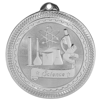 Bright Silver 2" Science Laserable BriteLazer Medal