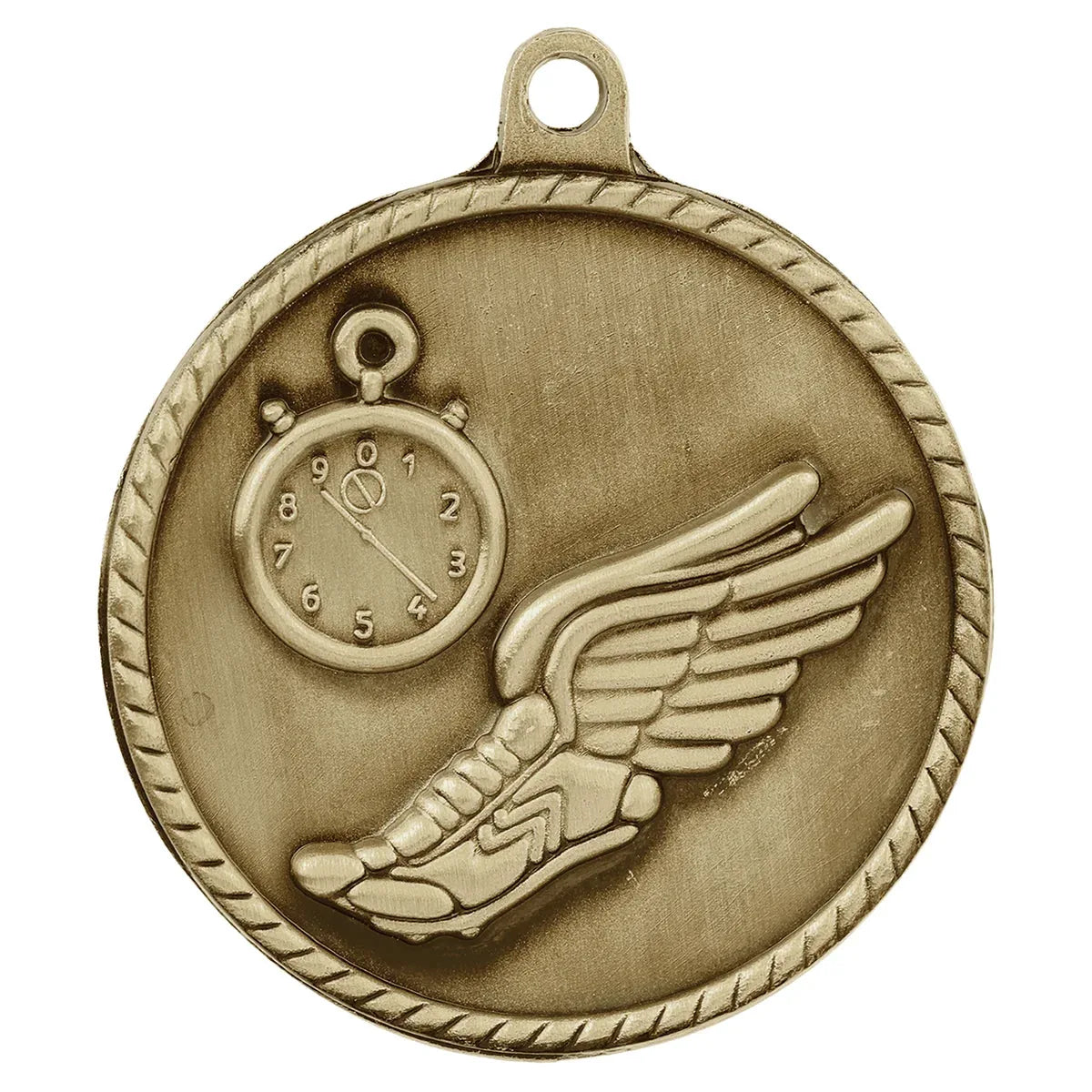 Antique Gold 2" Track High Relief Medal