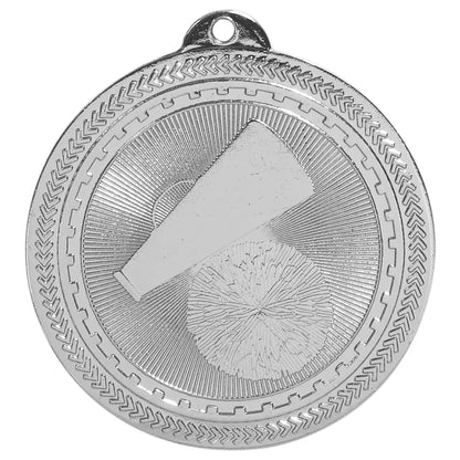 Bright Silver 2" Cheer Laserable BriteLazer Medal