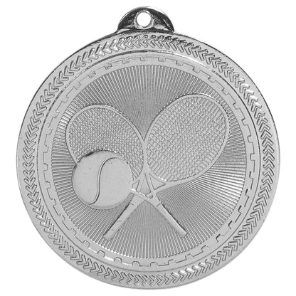 Bright Silver 2" Tennis Laserable BriteLazer Medal