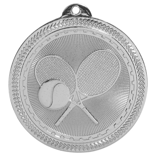 Bright Silver 2" Tennis Laserable BriteLazer Medal