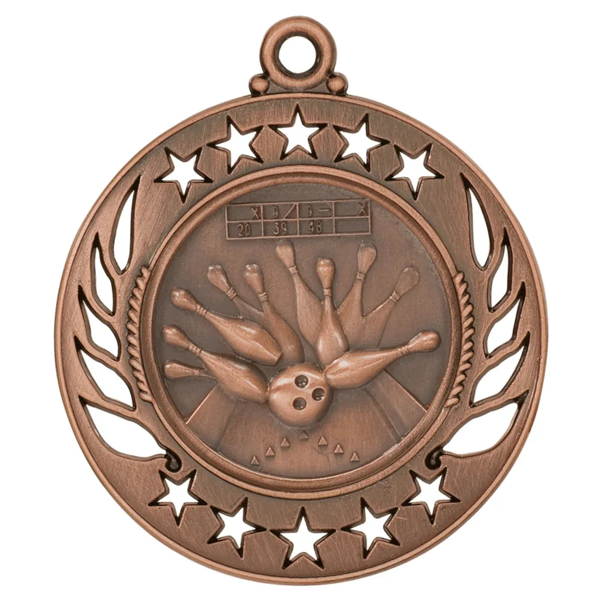 Antique Bronze 2 1/4" Bowling Galaxy Medal