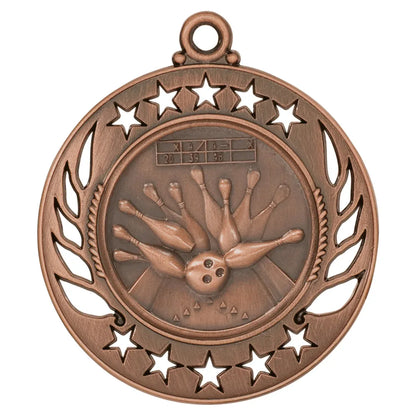 Antique Bronze 2 1/4" Bowling Galaxy Medal