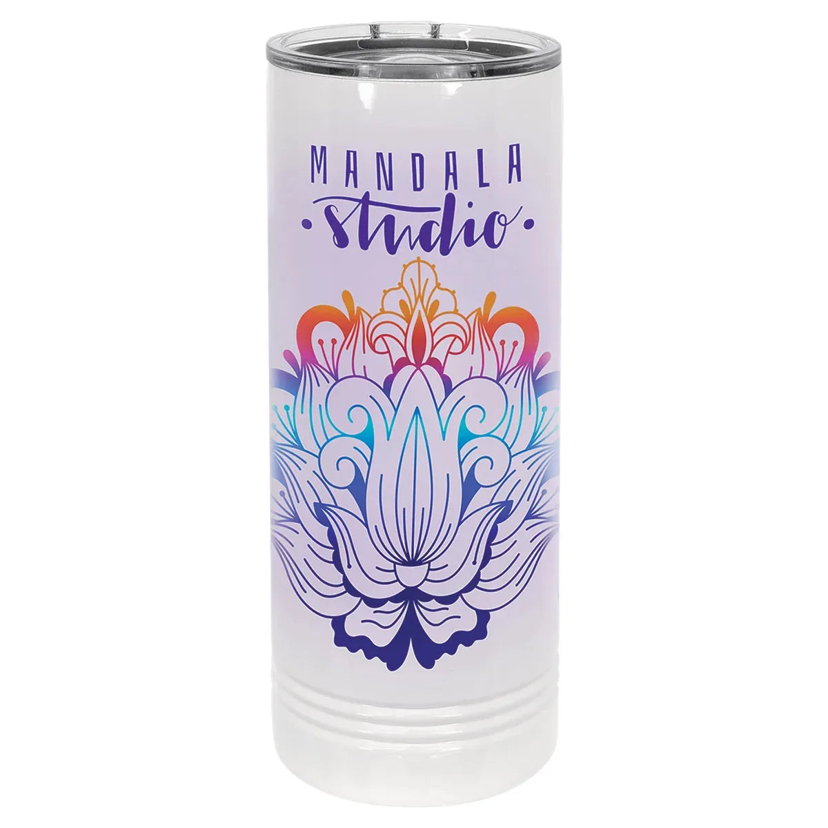 White Polar Camel 22 oz. Sublimatable Skinny Tumbler with Slider Lid