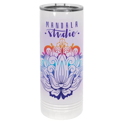 White Polar Camel 22 oz. Sublimatable Skinny Tumbler with Slider Lid