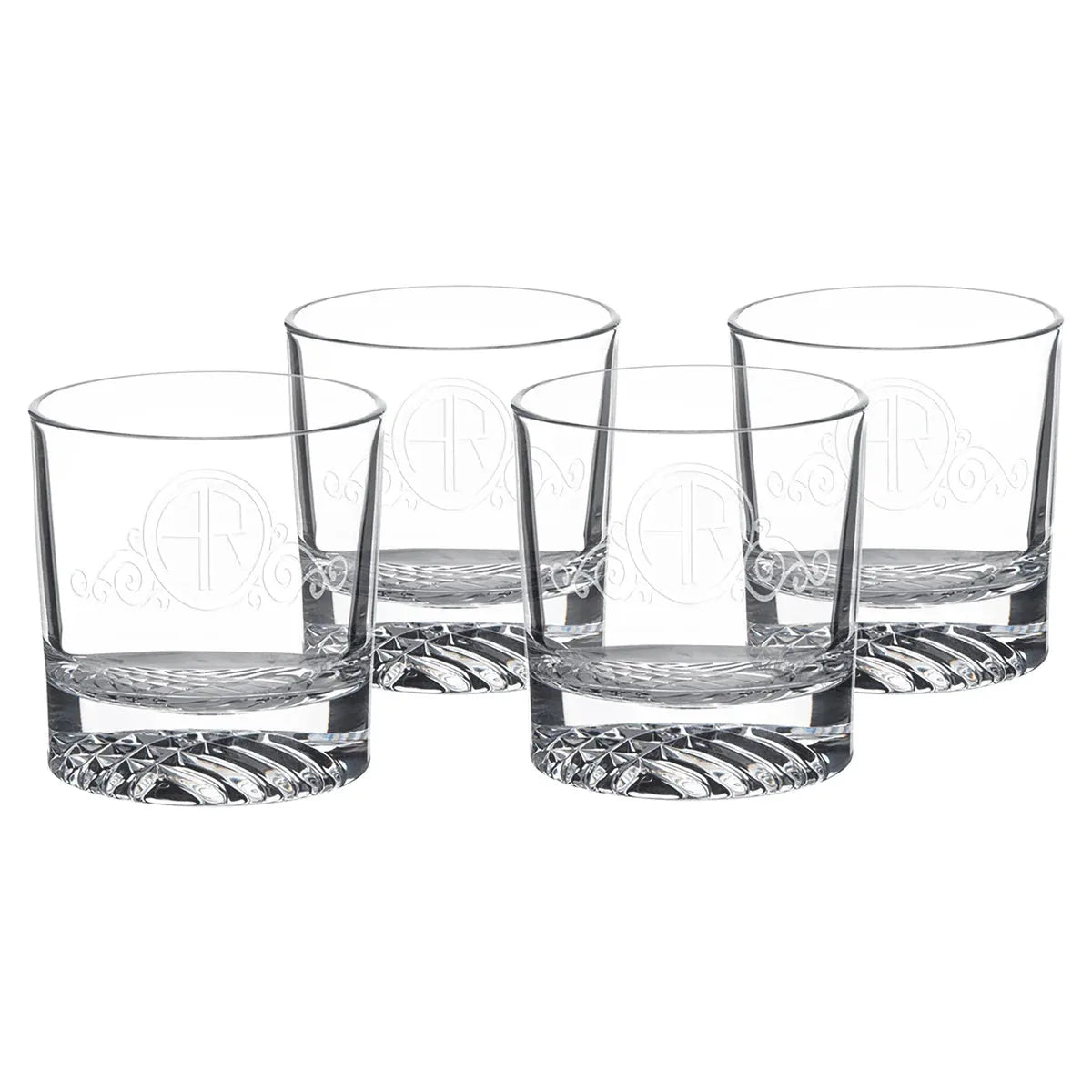 9 oz. Round Rocks Glass  (Same Glass as the DCS401 Decanter Set) Sold in   Sets of 4, 6 Sets Per Case (Comes in a Black Printed Gift Box)