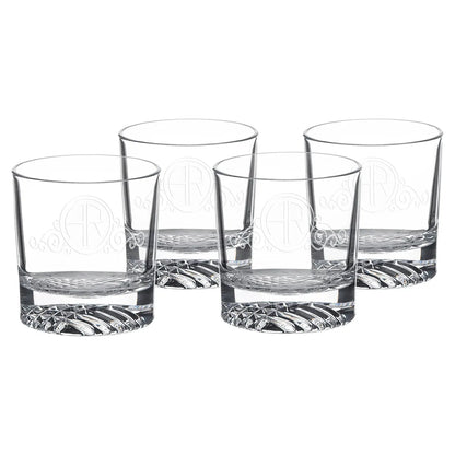 9 oz. Round Rocks Glass  (Same Glass as the DCS401 Decanter Set) Sold in   Sets of 4, 6 Sets Per Case (Comes in a Black Printed Gift Box)