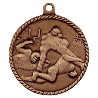 Antique Bronze 2" Football High Relief Medal
