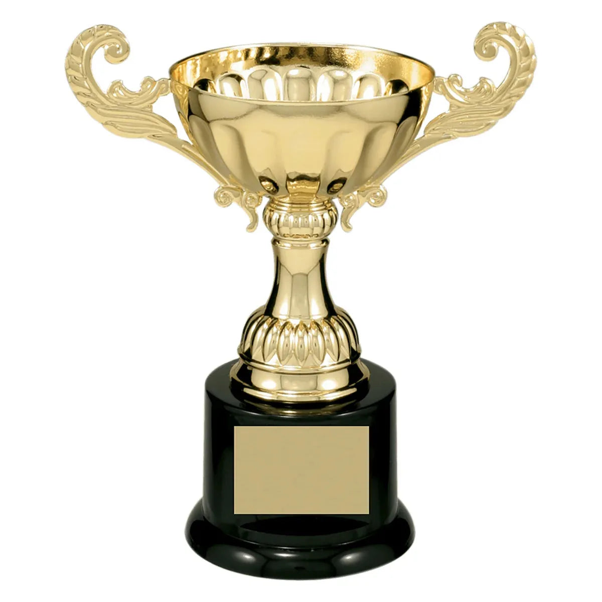 Gold 6 1/2" Completed Metal Cup Trophy on Plastic Base