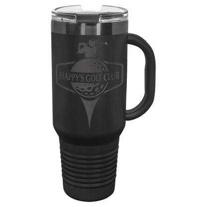 Black/Ghost Black Polar Camel 40 oz. Travel Mug with Handle & Straw
