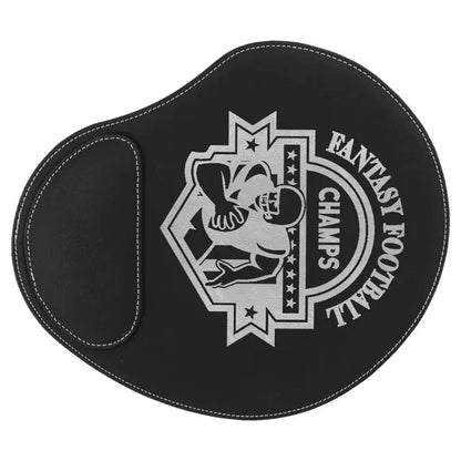 Black/Silver 9" x 10 1/4" Laserable Leatherette Mouse Pad