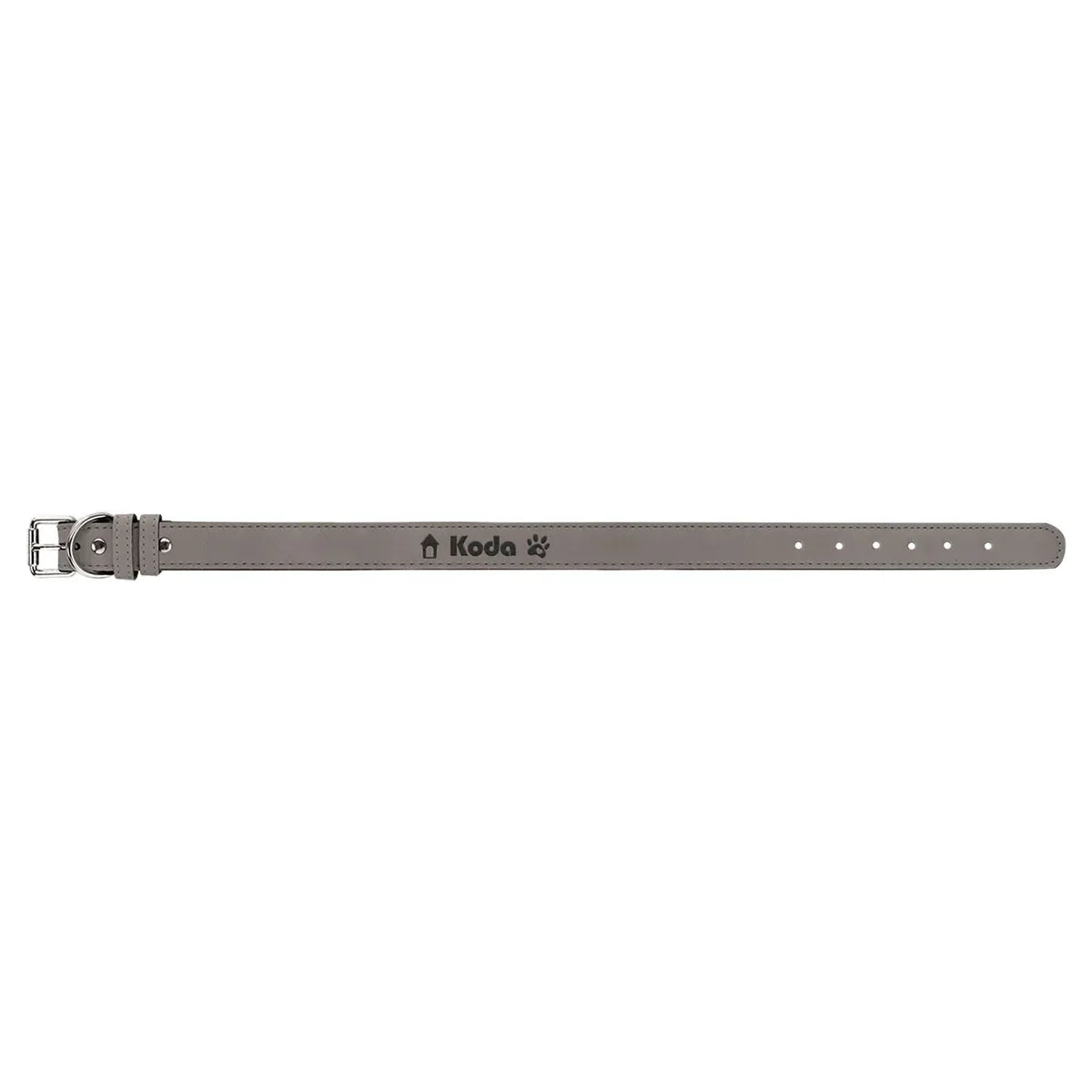 Gray Extra Large 27" x 1 1/4" Laserable Leatherette Dog Collar