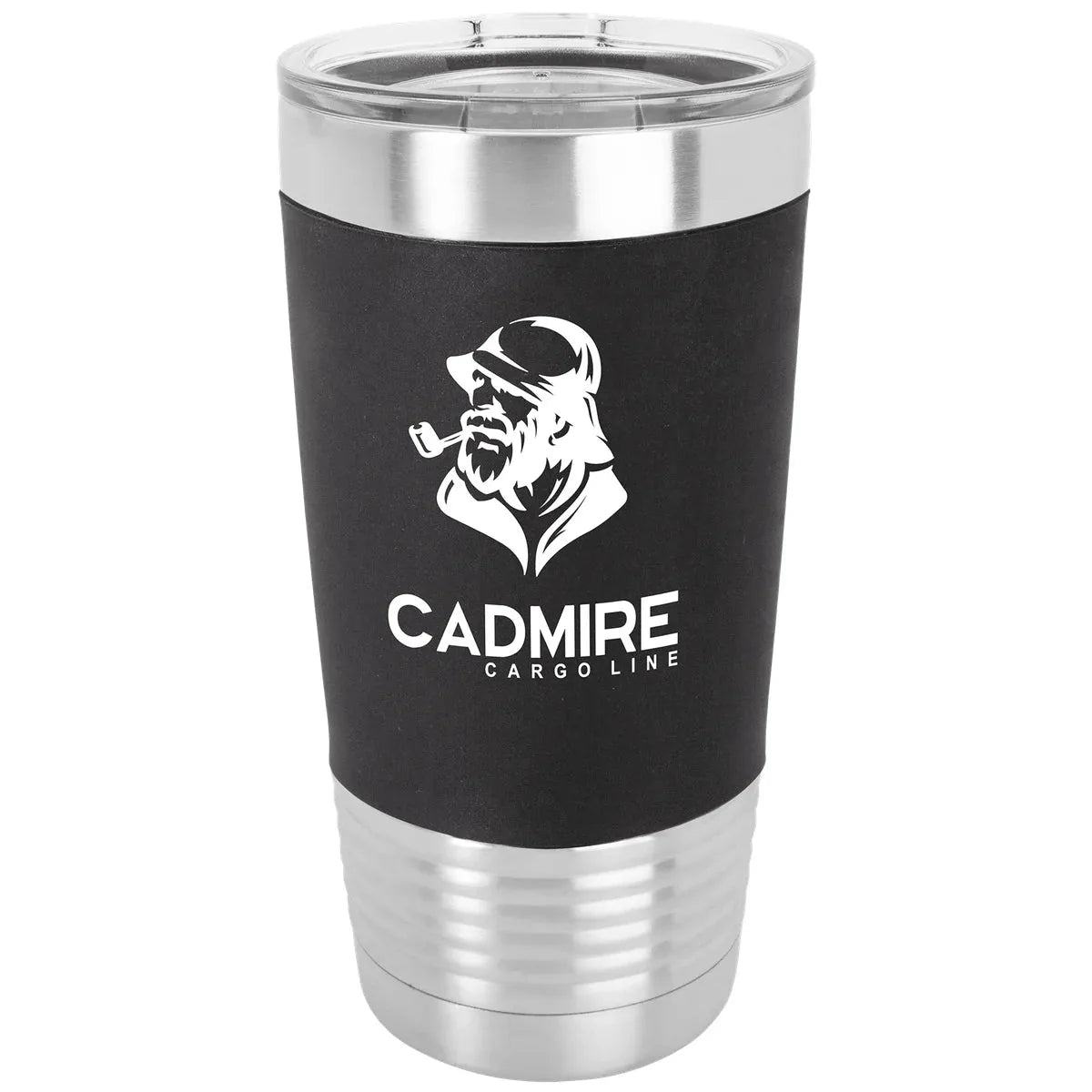 Black White Polar Camel 20 oz. Tumbler with Silicone Grip and Clear Lid