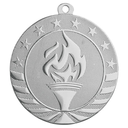 Bright Silver 2 3/4" Torch Starbrite Medal
