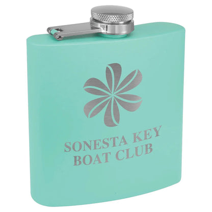 Matte Teal Stainless Steel 6 oz. Flask