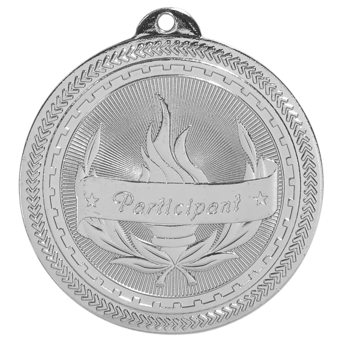Bright Silver 2" Participant Laserable BriteLazer Medal