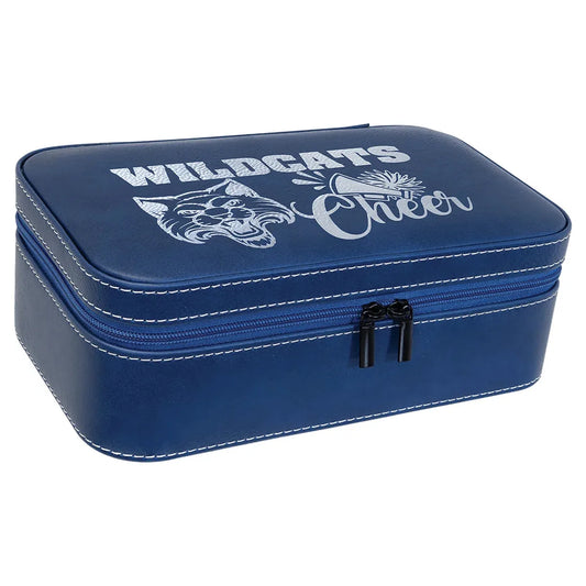 Blue/Silver 7 1/2" X 4 1/2" Laserable Leatherette Jewelry Box