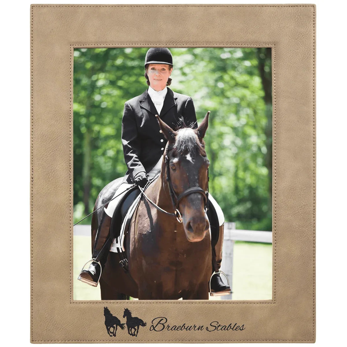 Light Brown 8" x 10" Laserable Leatherette Photo Frame