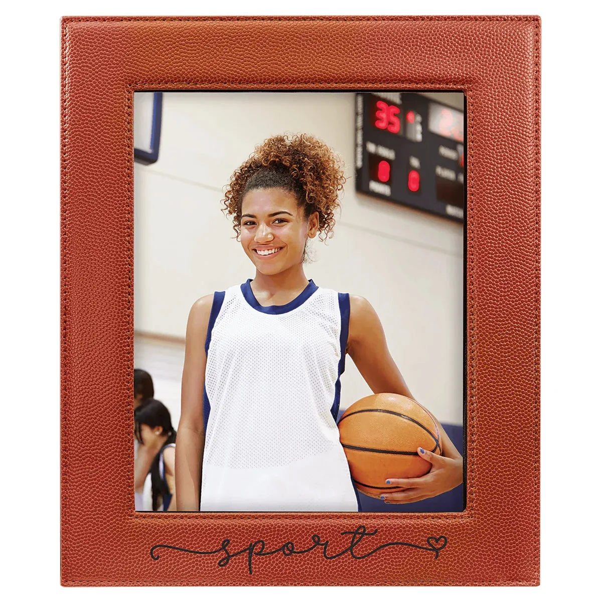 Basketball 8" x 10" Laserable Leatherette Photo Frame