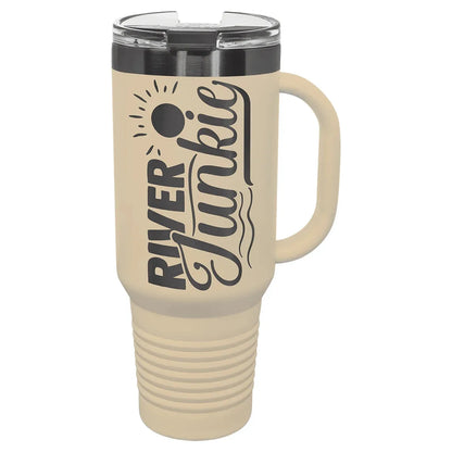 Sand/Ghost Black Polar Camel 40 oz. Warm Travel Mug with Handle & Straw