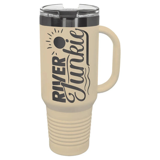 Sand/Ghost Black Polar Camel 40 oz. Warm Travel Mug with Handle & Straw