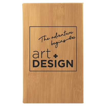 Bamboo 5 1/4" x 8 1/4" Laserable Leatherette Sketch Book with Unlined Notepad
