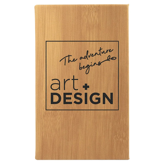 Bamboo 5 1/4" x 8 1/4" Laserable Leatherette Sketch Book with Unlined Notepad