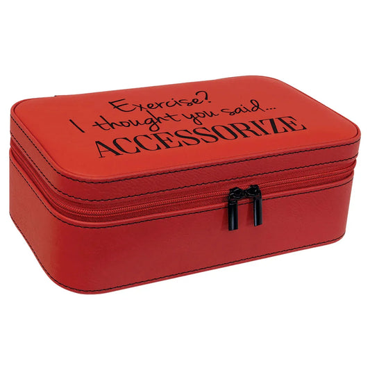 Red 7 1/2" X 4 1/2" Laserable Leatherette Jewelry Box