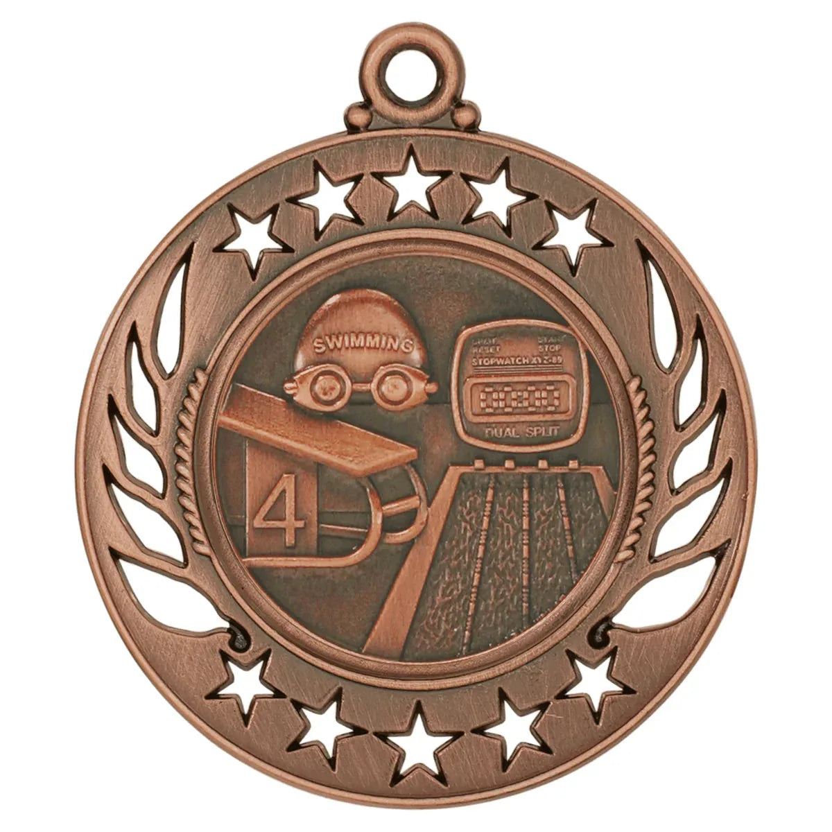 Antique Bronze 2 1/4" Swimming Galaxy Medal