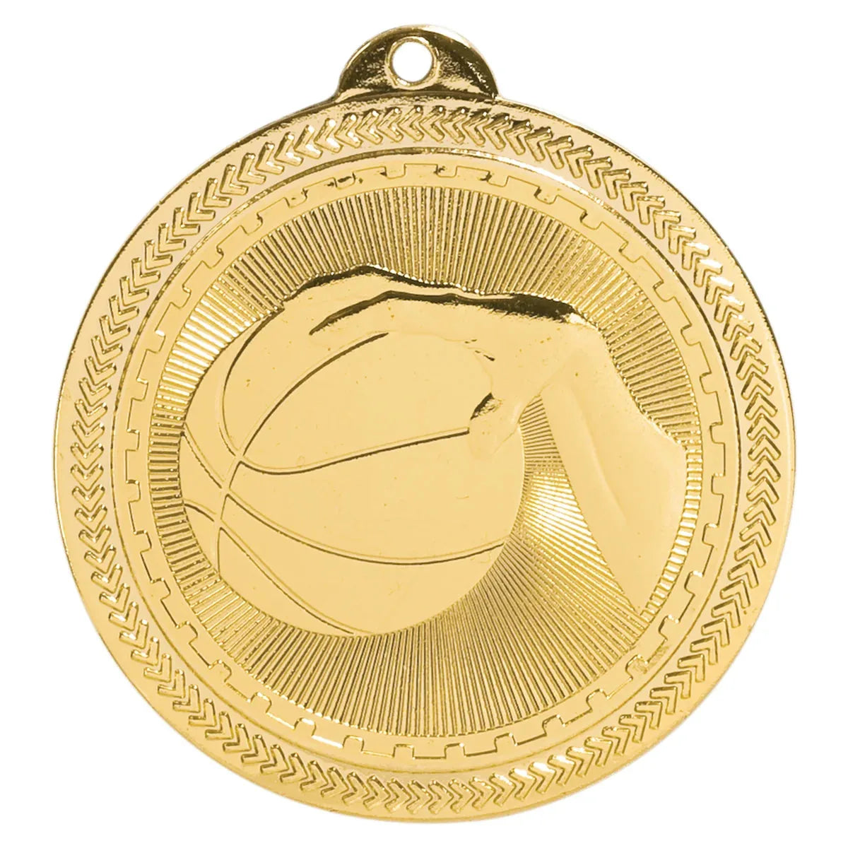 Bright Gold 2" Basketball Laserable BriteLazer Medal