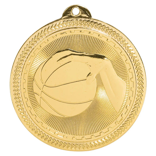Bright Gold 2" Basketball Laserable BriteLazer Medal