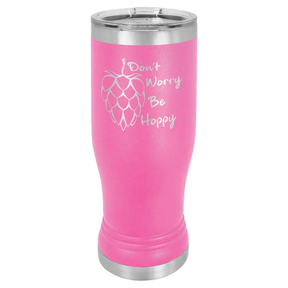 Pink 14 oz. Polar Camel Pilsner with Clear Lid