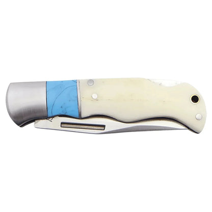Bison River 3 1/2" Blue/Bone Folding Knife