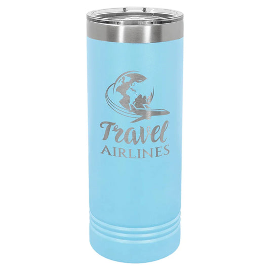 Light Blue Polar Camel 22 oz. Skinny Tumbler with Slider Lid