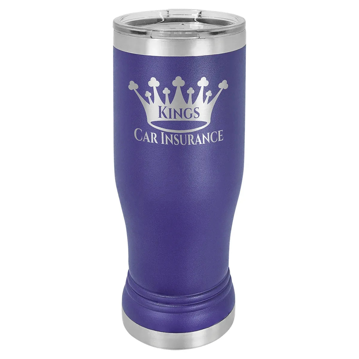 Purple 14 oz. Polar Camel Pilsner with Clear Lid