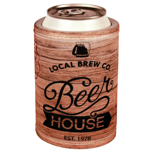 White Sublimatable Wrap Can/Bottle Beverage Holder with Velcro — Custom UV Printed | Branded Drinkware