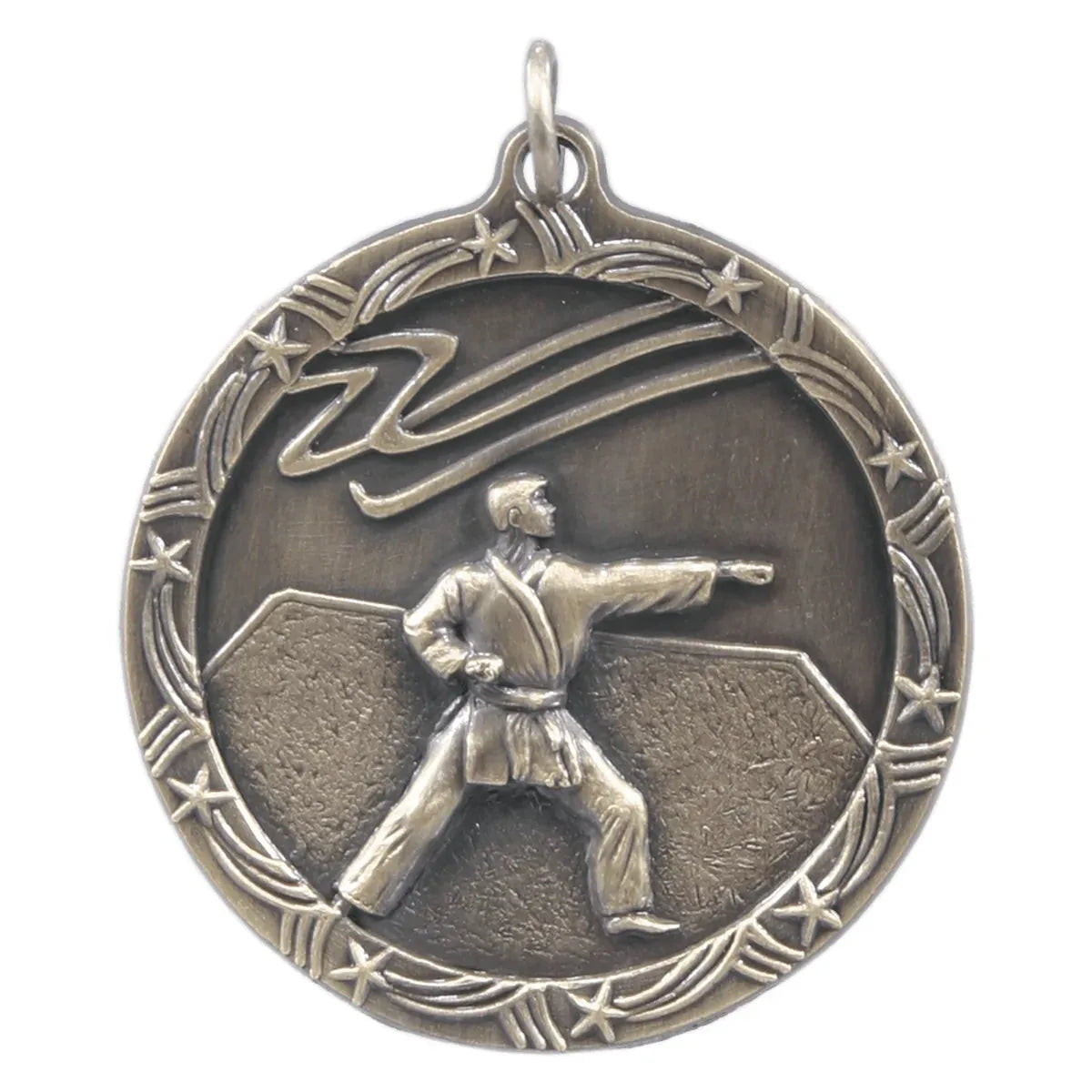 Antique Gold 1 3/4" Martial Arts Shooting Star Medal
