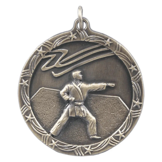Antique Gold 1 3/4" Martial Arts Shooting Star Medal