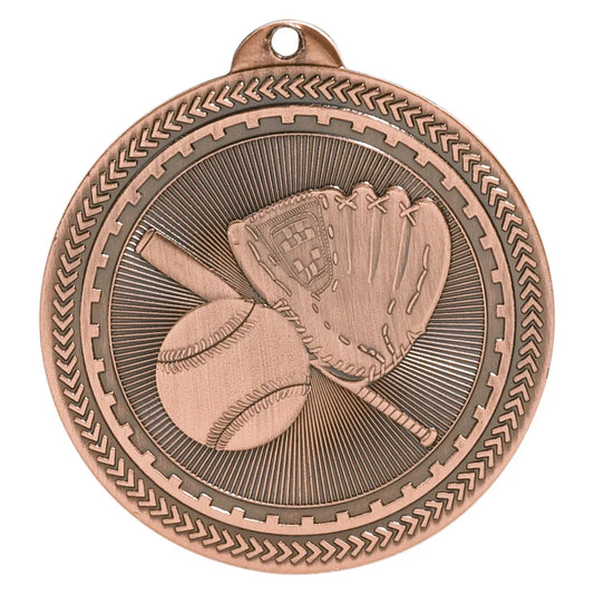 Antique Bronze 2" Baseball/Softball Laserable BriteLazer Medal