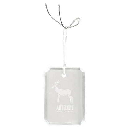 3" Crystal Rectangle Clipped Corner Ornament