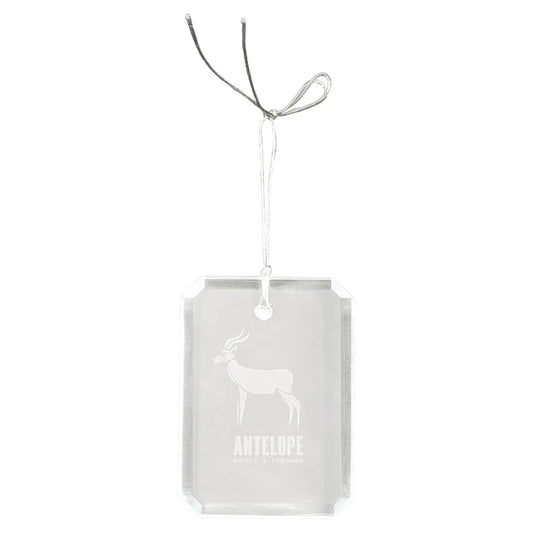 3" Crystal Rectangle Clipped Corner Ornament