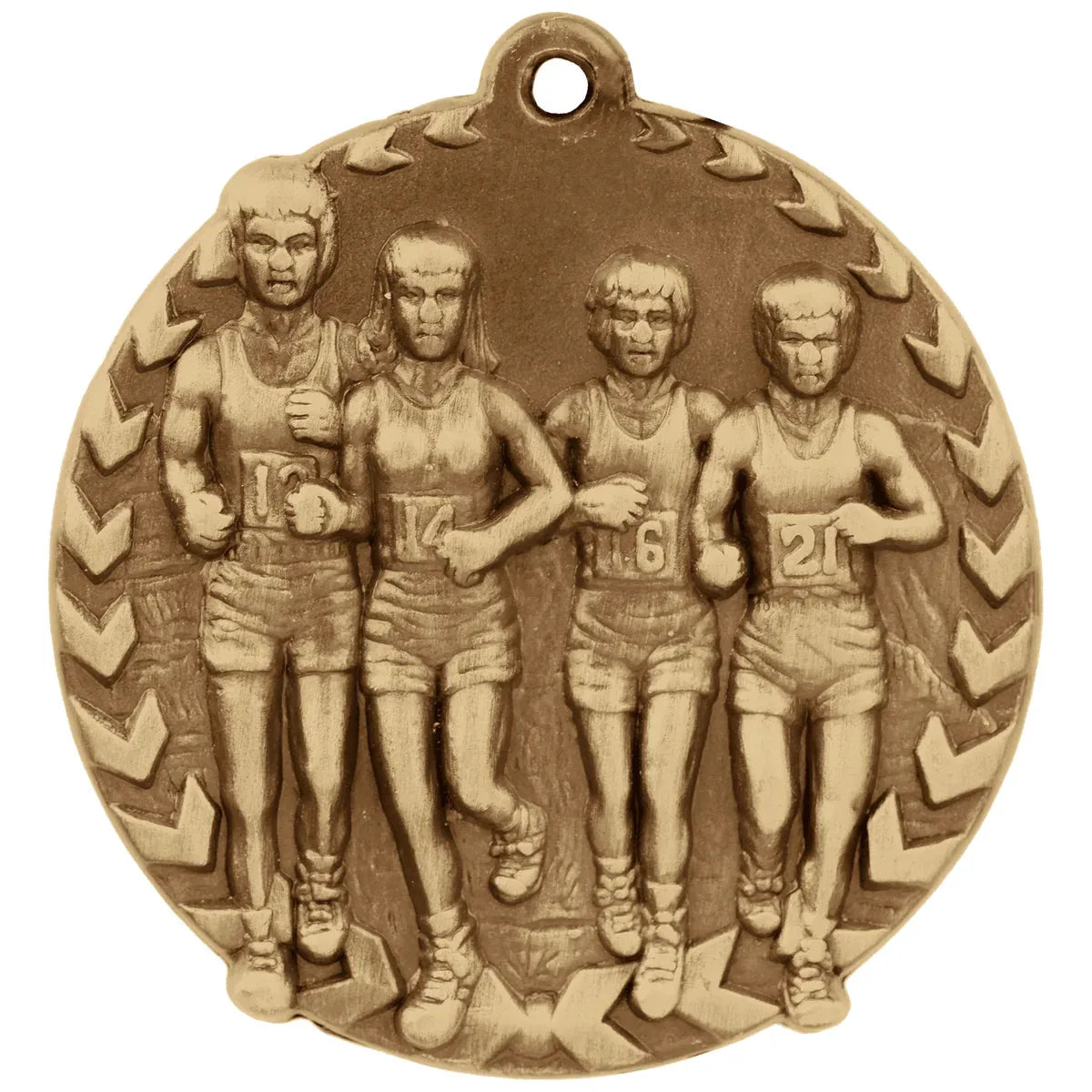 Antique Gold 1 3/4" Cross Country Millennium Medal