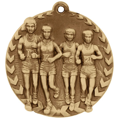 Antique Gold 1 3/4" Cross Country Millennium Medal